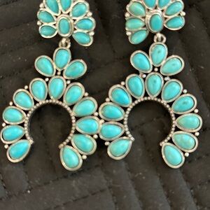 Turquoise Silver Dangle Earrings